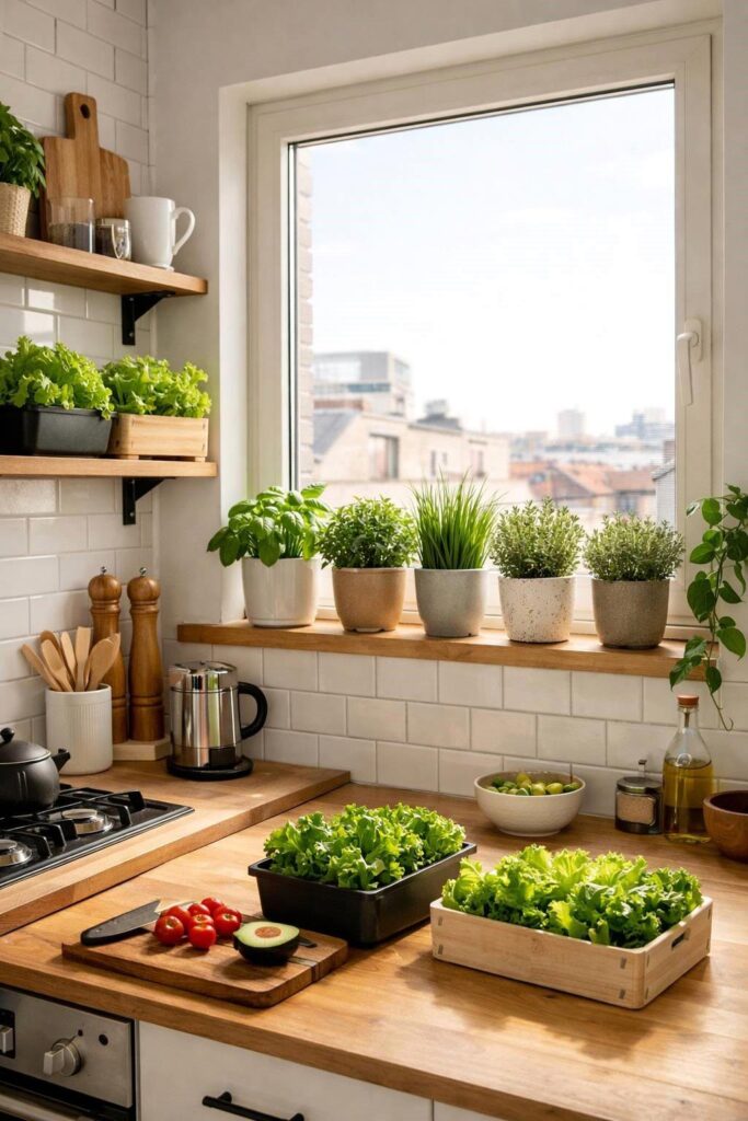 Sunlit Urban Kitchen Garden