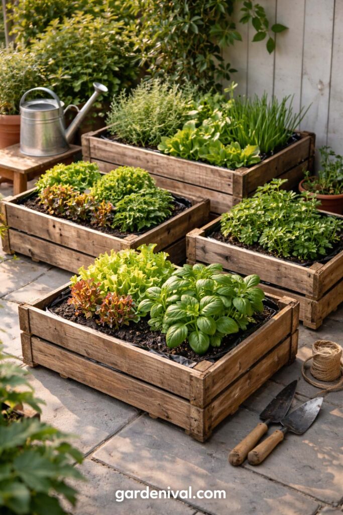 Wooden Crate Patio Garden