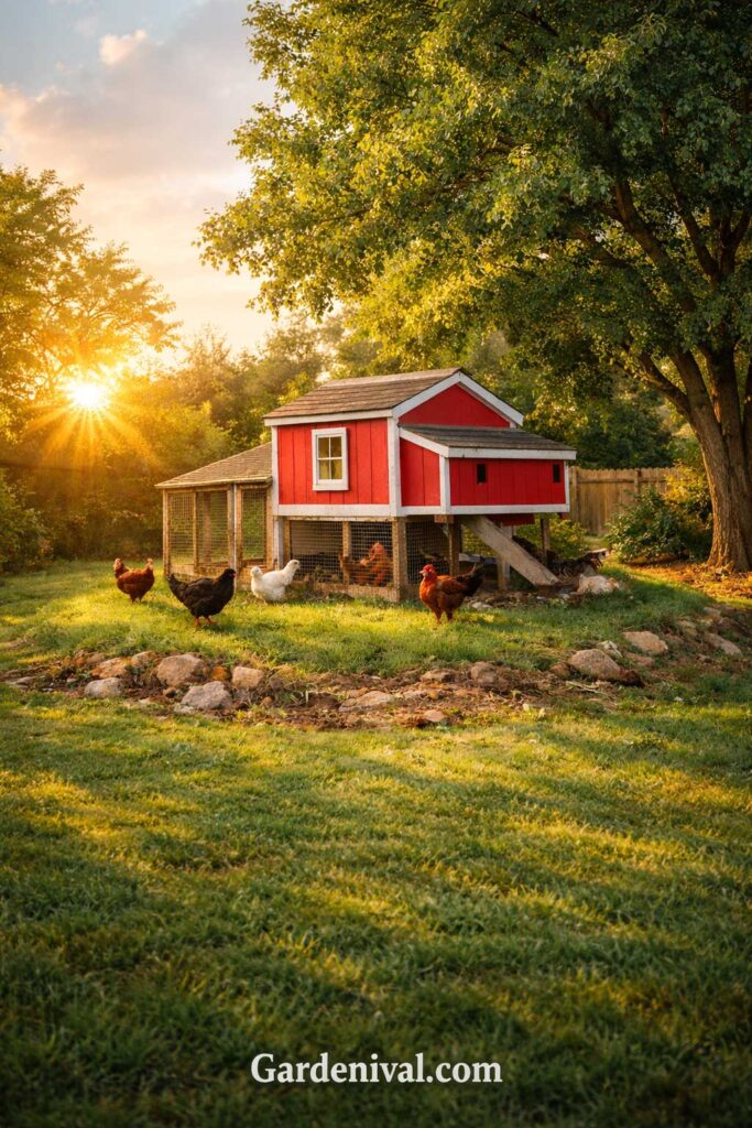 Balanced Chicken Coop Placement