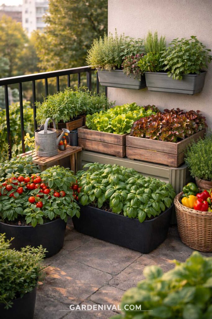Balcony Edible Garden corner
