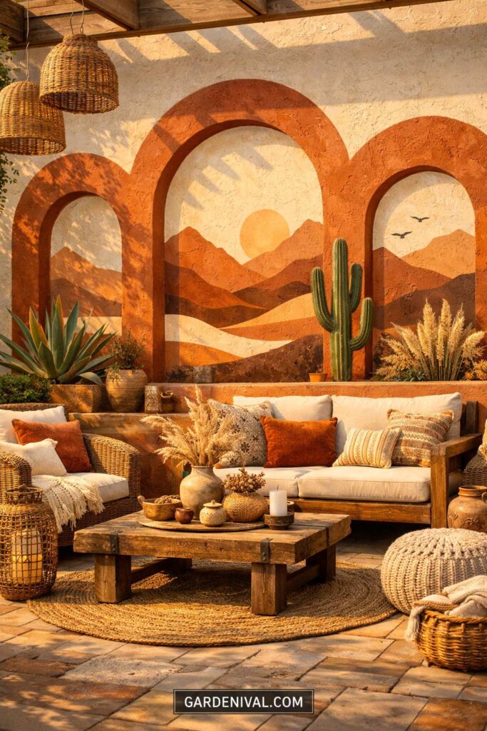 Boho Desert Backyard Mural