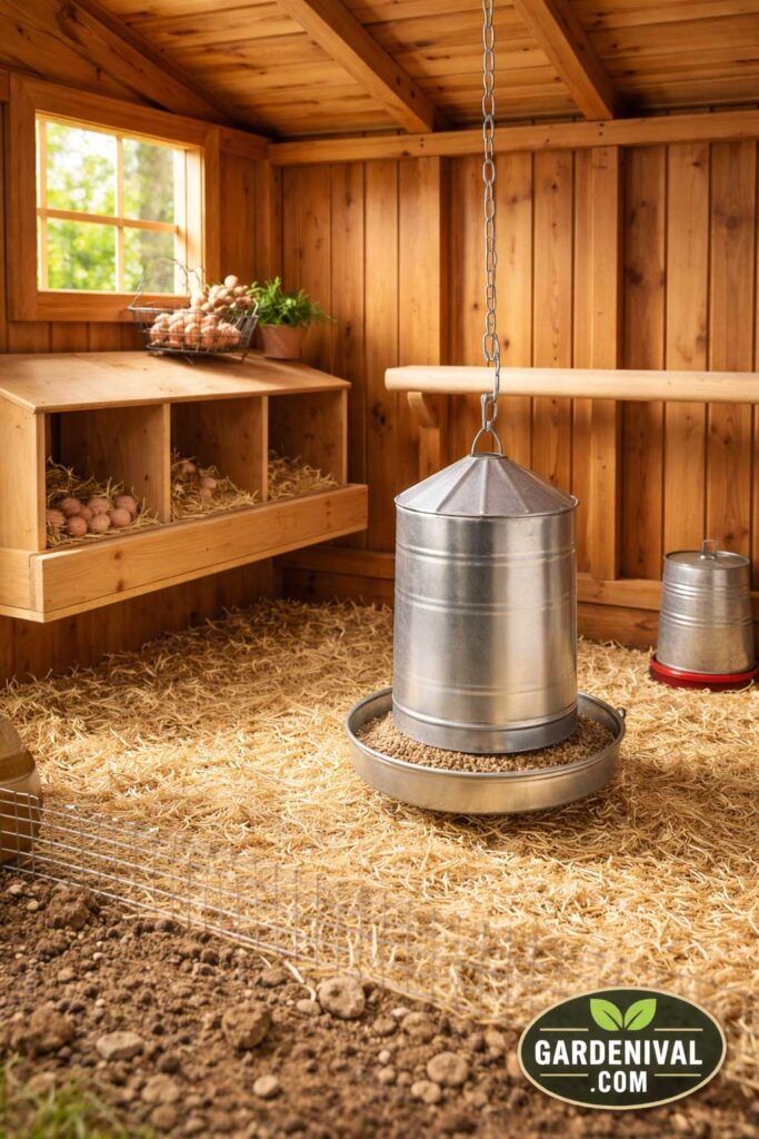 Clean Organized Chicken Coop Interior