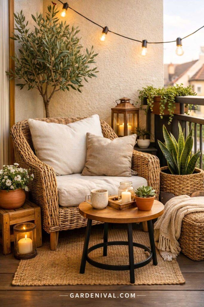 Cozy Balcony Seating Corner