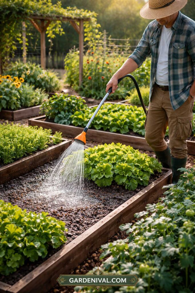 Deep Watering Vegetable Garden Beds