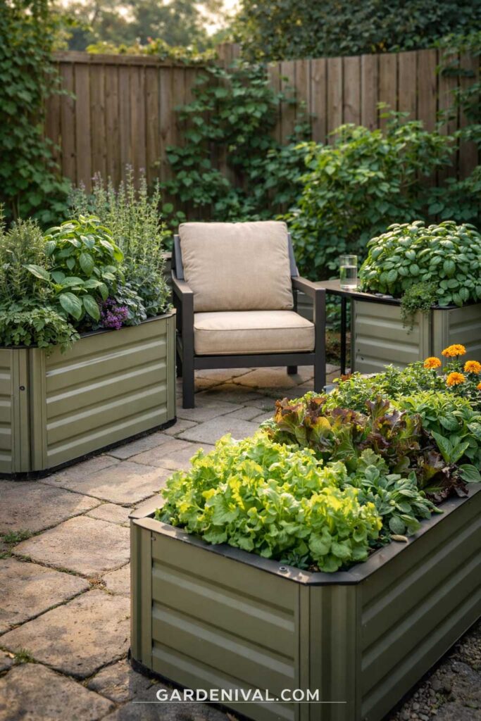 Edible garden lounge in the afternoon