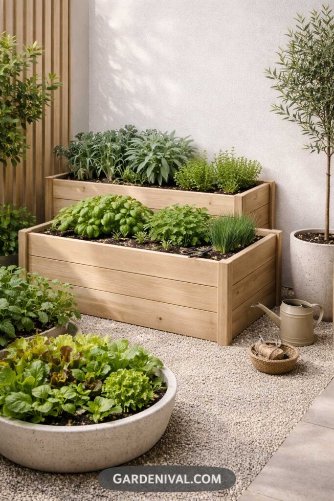 Japandi edible garden design