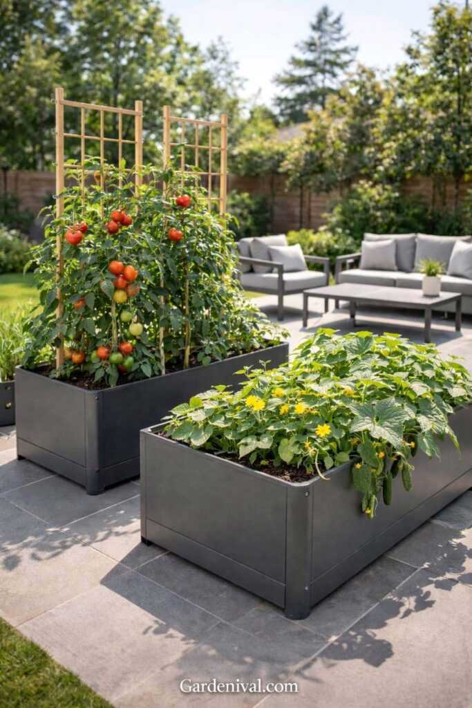 Modern Patio Raised Bed Garden