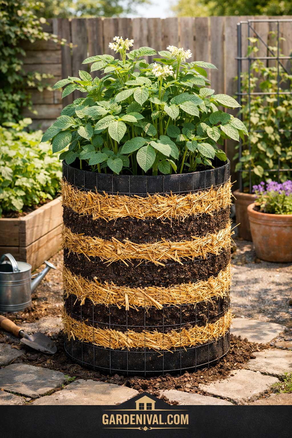 Potato Rows Buildin 7 Potato Tower Growing Tips for Small Gardens That Maximize Harvest ...