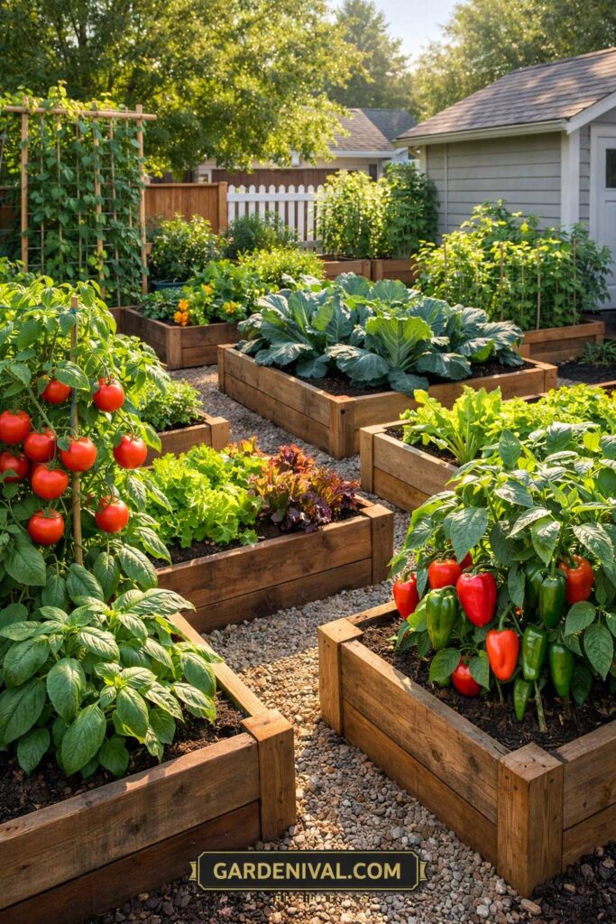 Productive Backyard Vegetable Garden Overview