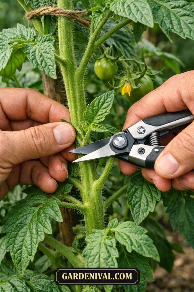 Pruning Tomato Suckers