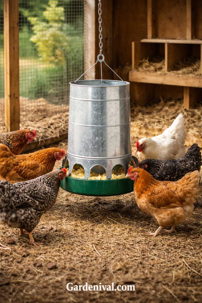 Raised Feeder Setup for a Cleaner Coop