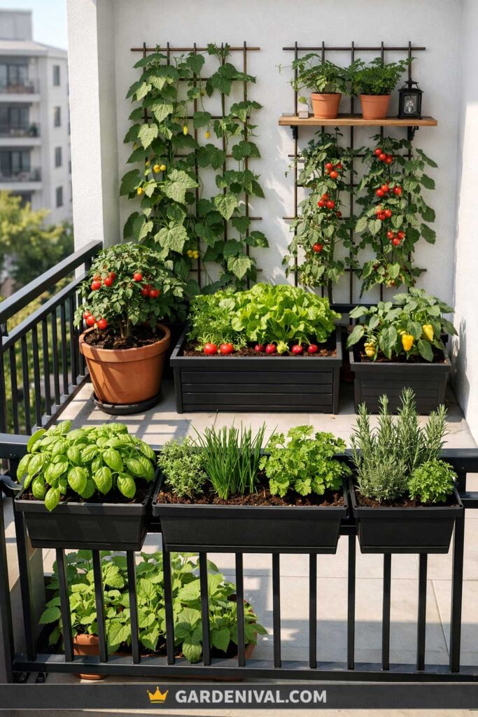 Small Balcony Container Layout
