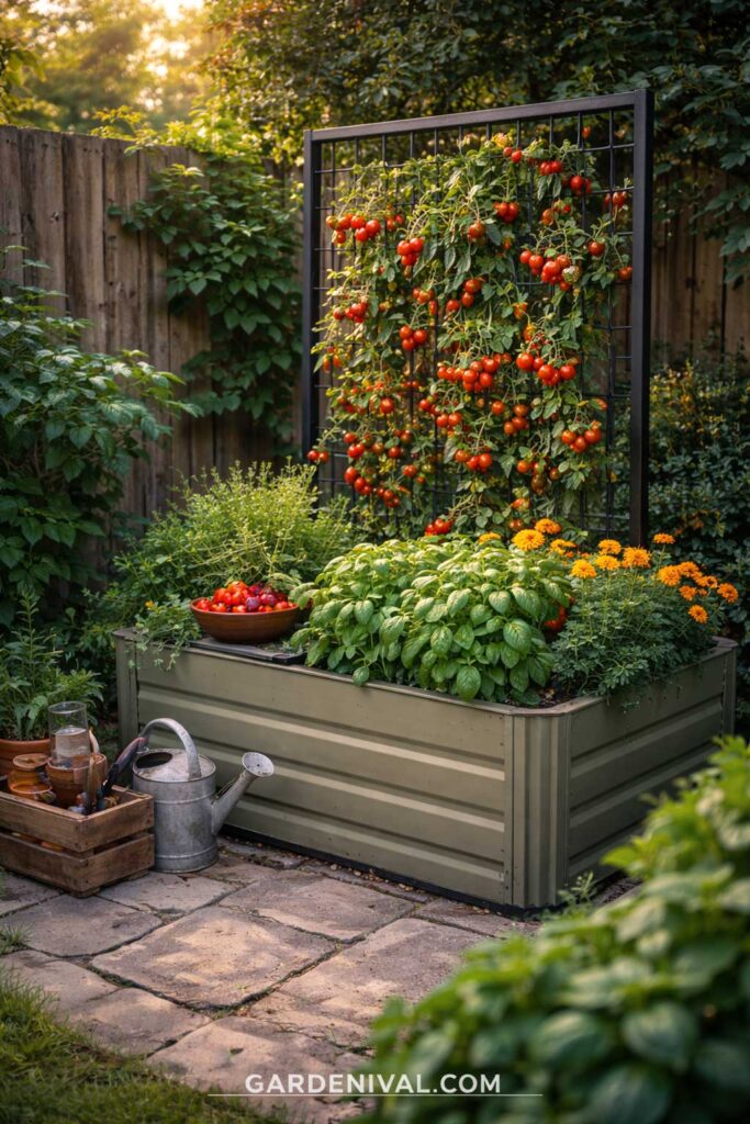 Vertical Trellis Tomato Corner