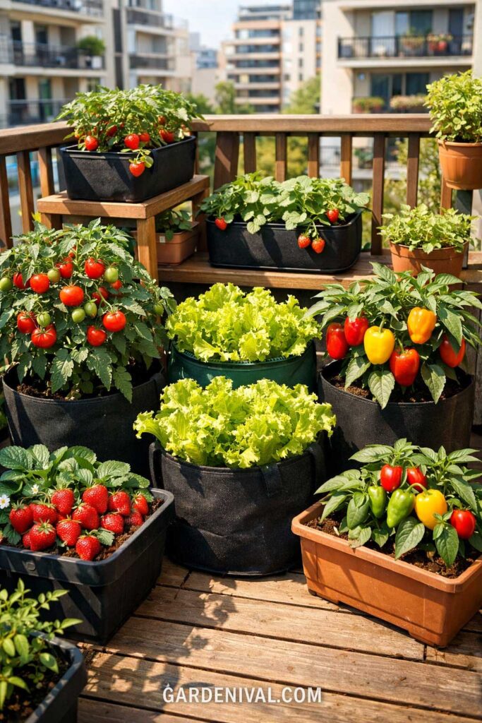 Balcony Container Vegetable Garden