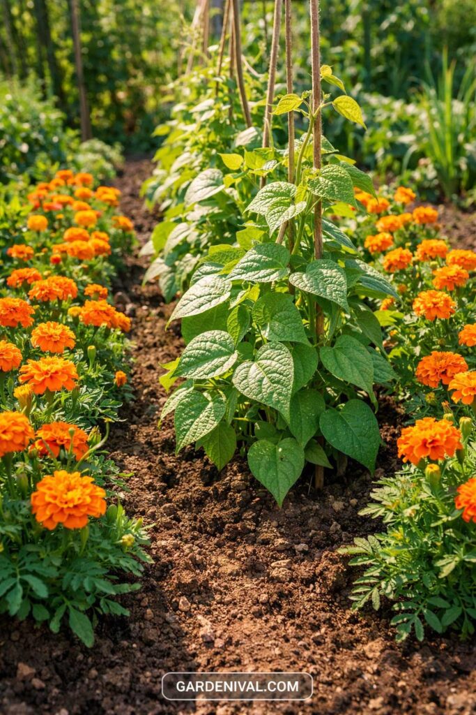 Beans and Marigolds Companion Garden
