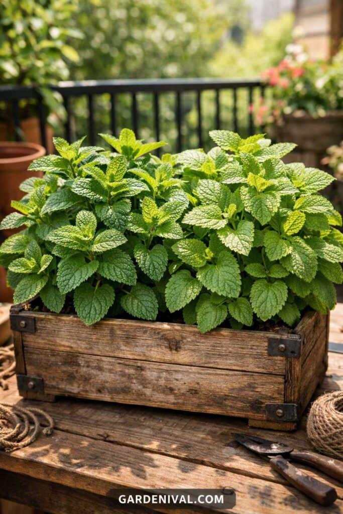 Mint and Lemon Balm Container Pair