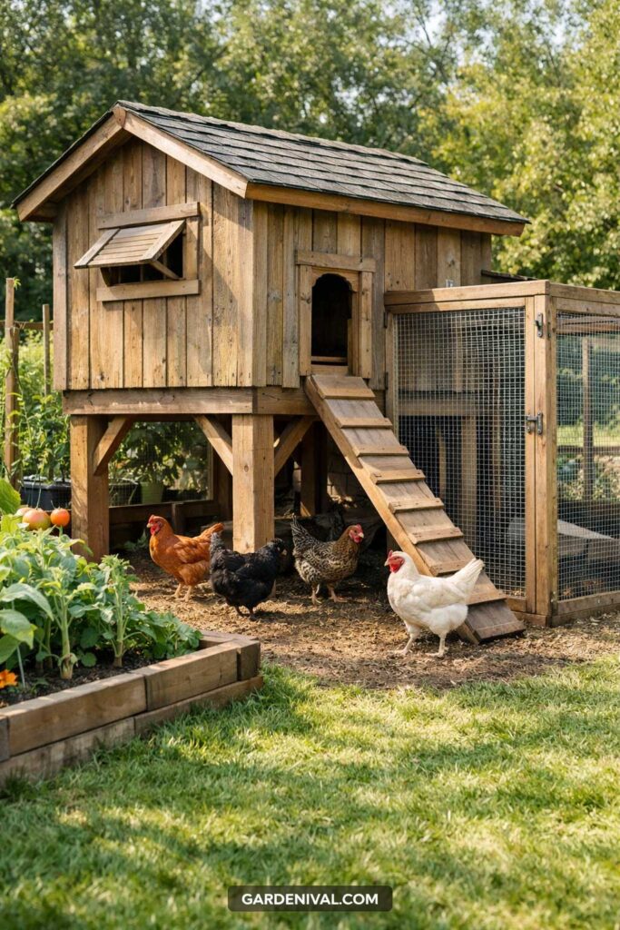 Raised Backyard Chicken Coop Design