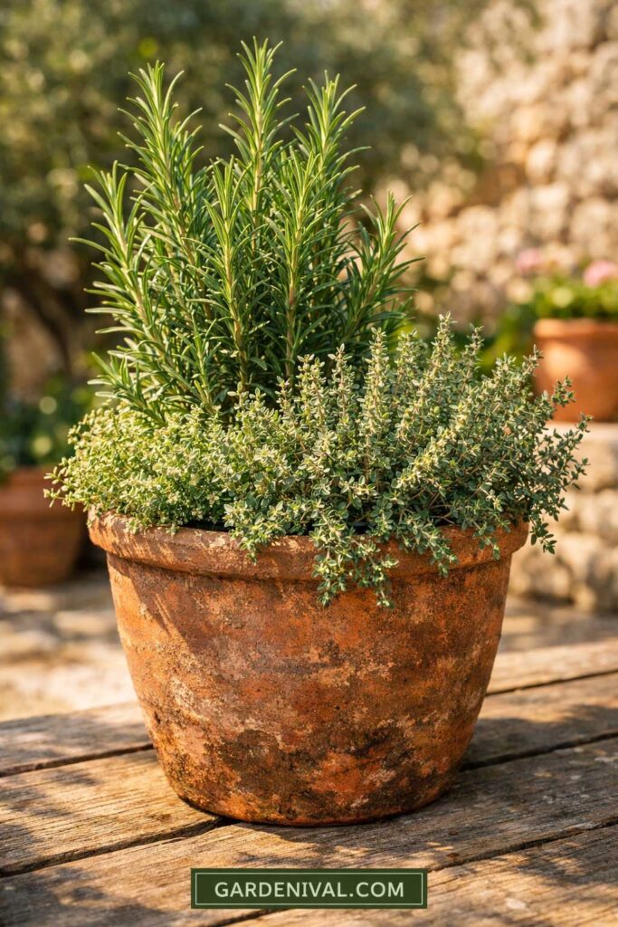 Rosemary and Thyme Container Garden