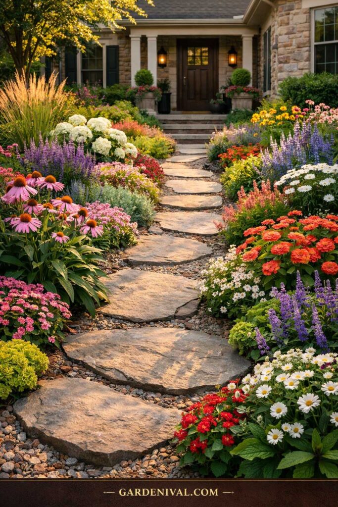 Seasonal Flower Garden Path